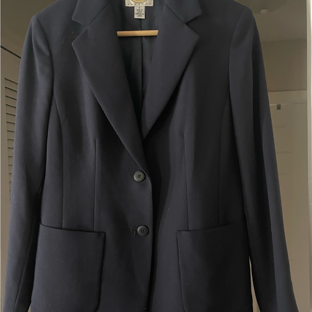 New Talbots Navy Wool Lined Blazer petite size 4’ pit 18” sleeve 16”
